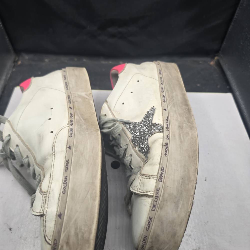 Golden Goose White and Pink‎ Sneakers with Silver Accents Women Size 8 - Picture 2 of 8
